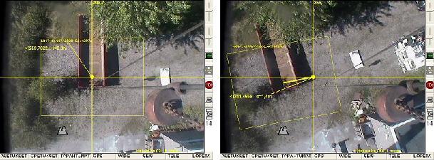 A camera view from 25 m height while teaching and repositioning